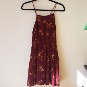 Forever21 maroon floral dress